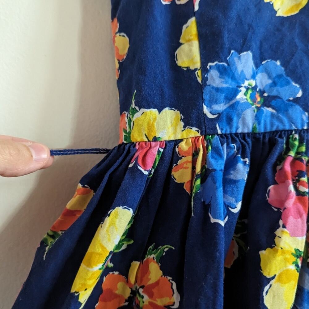 Polo Ralph Lauren Dress Girls Sz 8 Navy Floral - Picture 2 of 5